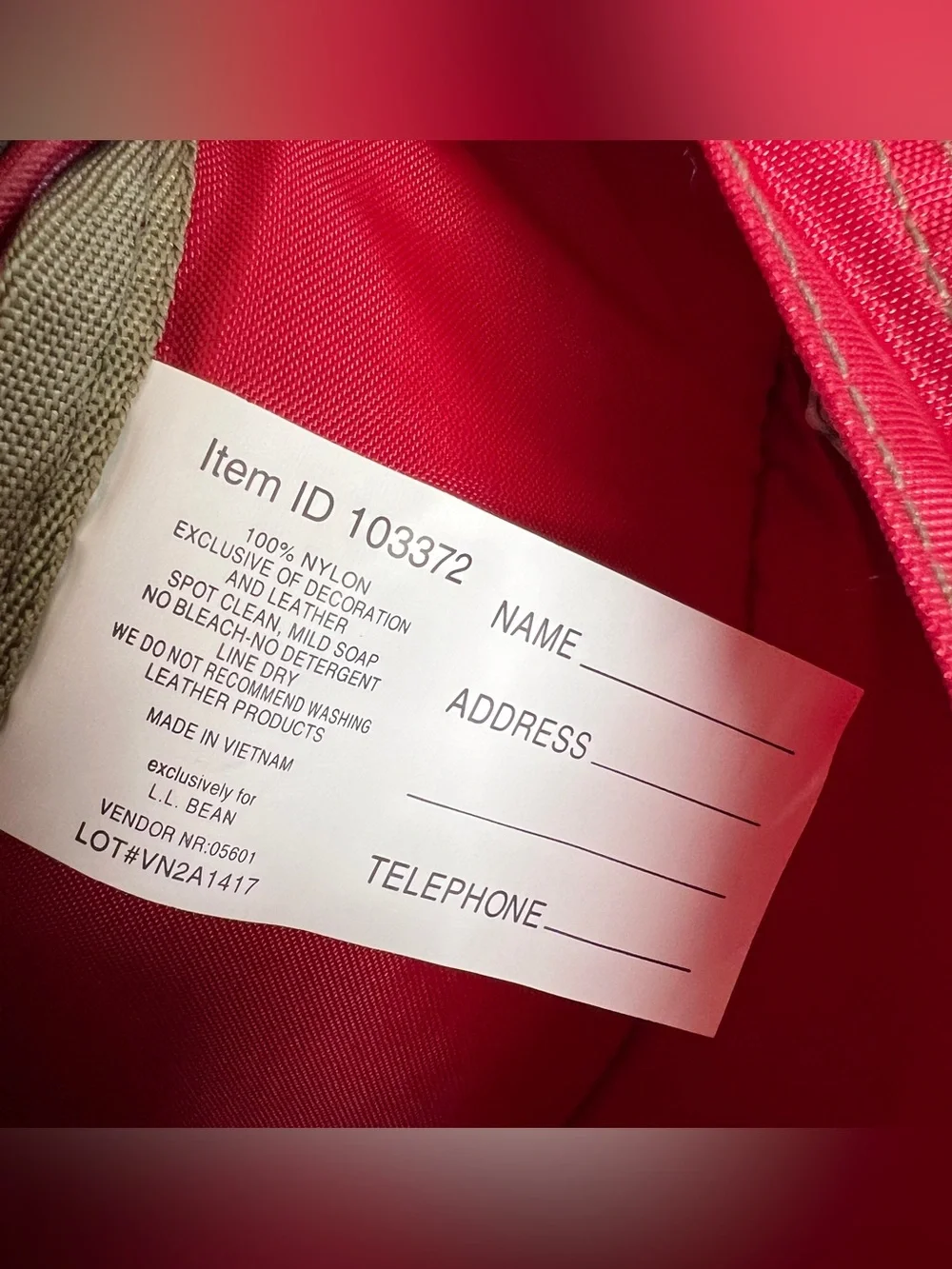 NEW L.L. Bean Deluxe Book Pack School College Work Travel Red Backpack